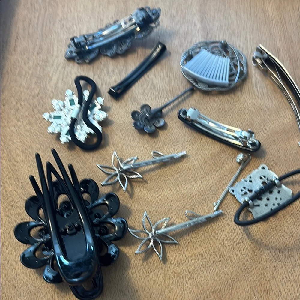 Chic Silver and Blue Hair Accessories Collection